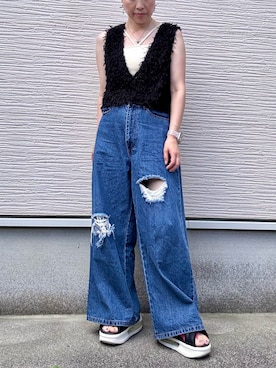 「アイテム（ベスト）」を使った、yukatoshibonさん（レディース・154cm）の夏コーディネート