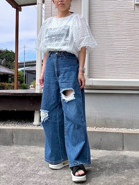 「アイテム（ヘアゴム）」を使った、yukatoshibonさん（レディース・154cm）の秋コーディネート