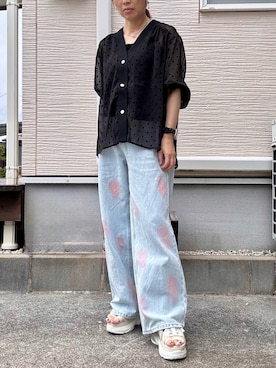 「しまむら（シマムラ）のアイテム（カーディガン/ボレロ）」を使った、yukatoshibonさん（レディース・154cm）の秋コーディネート