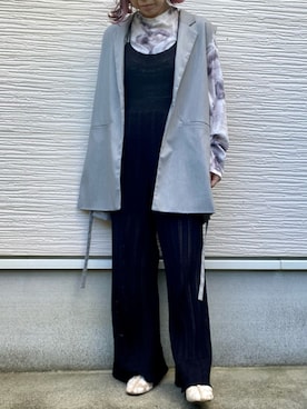 「JEANASIS（ジーナシス）のアイテム（サロペット/オーバーオール）」を使った、yukatoshibonさん（レディース・154cm）の秋コーディネート