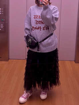 「アイテム（スカート）」を使った、yukatoshibonさん（レディース・154cm）の冬コーディネート