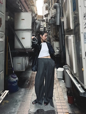 「no brand（ノーブランド）のアイテム（ブルゾン）」を使った、chuangさん（レディース・158cm）の春コーディネート