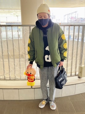 「SMILEY FACE（スマイリーフェイス）のアイテム」を使った、‪✩ShiGёKi✩さん（メンズ・170cm）の春コーディネート