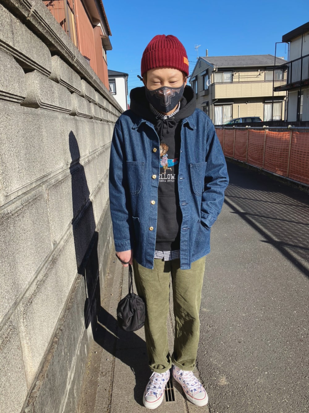 「UNIVERSAL OVERALLのアイテム（カバーオール、ブルー系）」を使った、‪✩ShiGёKi✩さん（メンズ・170cm）の冬コーディネートの1枚目の写真