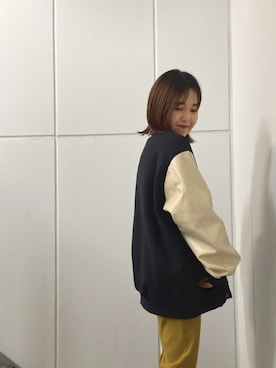 「cepo（セポ）のアイテム（スタジャン）」を使った、imaiさん（レディース・153cm）の冬コーディネート