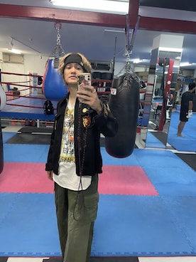 「VINTAGE（ヴィンテージ）のアイテム（その他アウター）」を使った、たかやんさん（メンズ・183cm）の春コーディネート