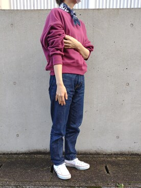 「アイテム（バンダナ/スカーフ）」を使った、Yui さん（レディース・158cm）の春コーディネート