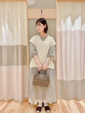 「Samansa Mos2（サマンサ モスモス）のセパレートサンダル（サンダル）」を使った、あやかさん（レディース・153cm）の春コーディネート