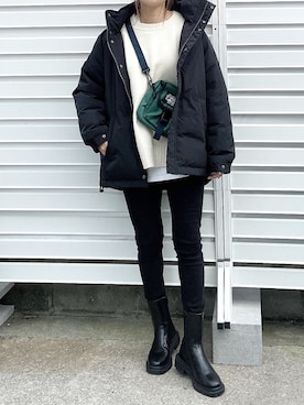 「URBAN RESEARCH Sonny Label（アーバンリサーチサニーレーベル）のアイテム（ダウンジャケット/コート）」を使った、moyooonnさん（レディース・152cm）の冬コーディネート