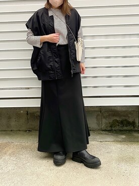 「w closet（ダブルクローゼット）のアイテム（ジャケット/アウター）」を使った、moyooonnさん（レディース・152cm）の冬コーディネート