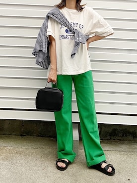 「WC（ダブル シー）のアイテム（デニムパンツ）」を使った、moyooonnさん（レディース・152cm）の夏コーディネート
