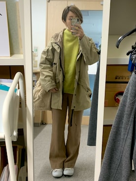 「Alpha Industries（アルファインダストリーズ）のアイテム（ジャケット/アウター）」を使った、さぼまま㊻さん（レディース・158cm）の冬コーディネート
