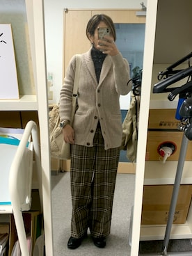 「FRAMeWORK（フレームワーク）のアイテム（カーディガン/ボレロ）」を使った、さぼまま㊻さん（レディース・158cm）の冬コーディネート