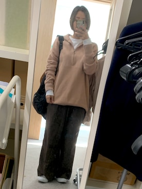 「ブラウンコーデ」｜「アイテム（アナログ腕時計）」を使った、さぼまま㊻さん（レディース・158cm）の秋コーディネート