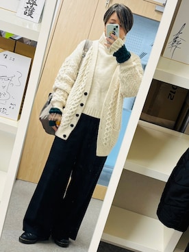 「FRAMeWORK（フレームワーク）のアイテム（トップス）」を使った、さぼまま㊼さん（レディース・158cm）の冬コーディネート