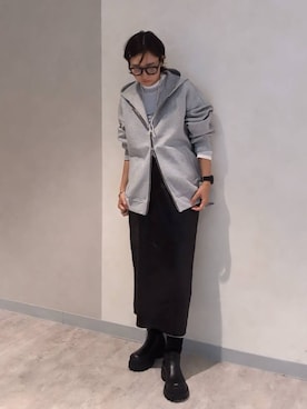 「アイテム（パーカー）」を使った、つーさんさん（レディース・164cm・30代）の秋コーディネート