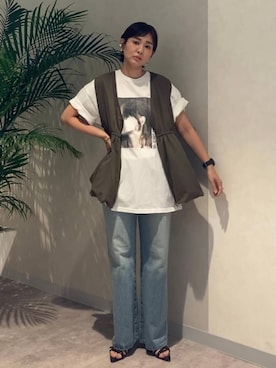「アイテム（ベスト）」を使った、つーさんさん（レディース・164cm・30代）の夏コーディネート