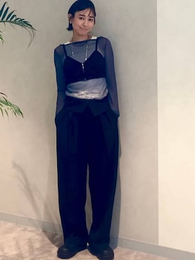 「アイテム（スラックス）」を使った、つーさんさん（レディース・164cm・30代）の夏コーディネート