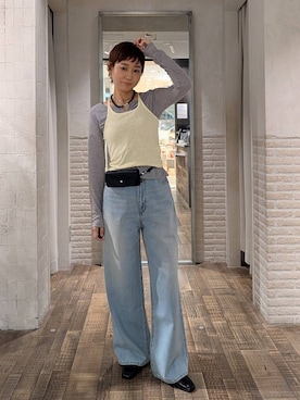 「アイテム（ポーチ）」を使った、つーさんさん（レディース・164cm）の春コーディネート