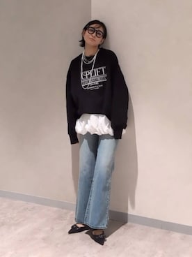 「アイテム（スウェット）」を使った、つーさんさん（レディース・164cm）の秋コーディネート