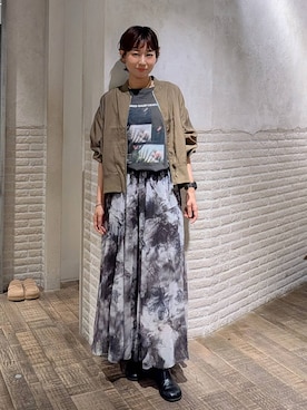 「JEANASIS（ジーナシス）のアイテム（ブルゾン）」を使った、つーさんさん（レディース・164cm）の春コーディネート