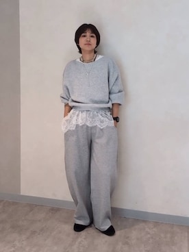 「アイテム（スウェットパンツ）」を使った、つーさんさん（レディース・164cm・30代）の冬コーディネート
