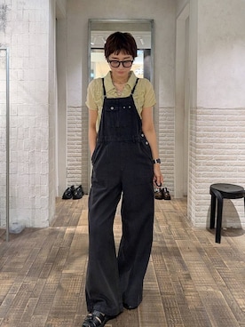 「JEANASIS（ジーナシス）のシアージャガードシャーリングシャツSS/859249（シャツ/ブラウス、イエロー系）」を使った、つーさんさん（レディース）の夏コーディネート