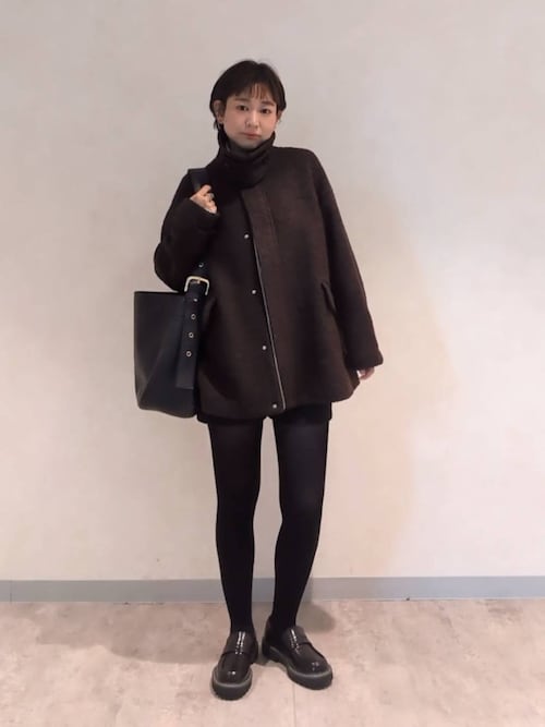 セール】【eL】Boucle Zip Coat/580998（ステンカラーコート）｜eL