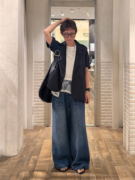 「JEANASIS（ジーナシス）のアイテム」を使った、つーさんさん（レディース・164cm）の夏コーディネート