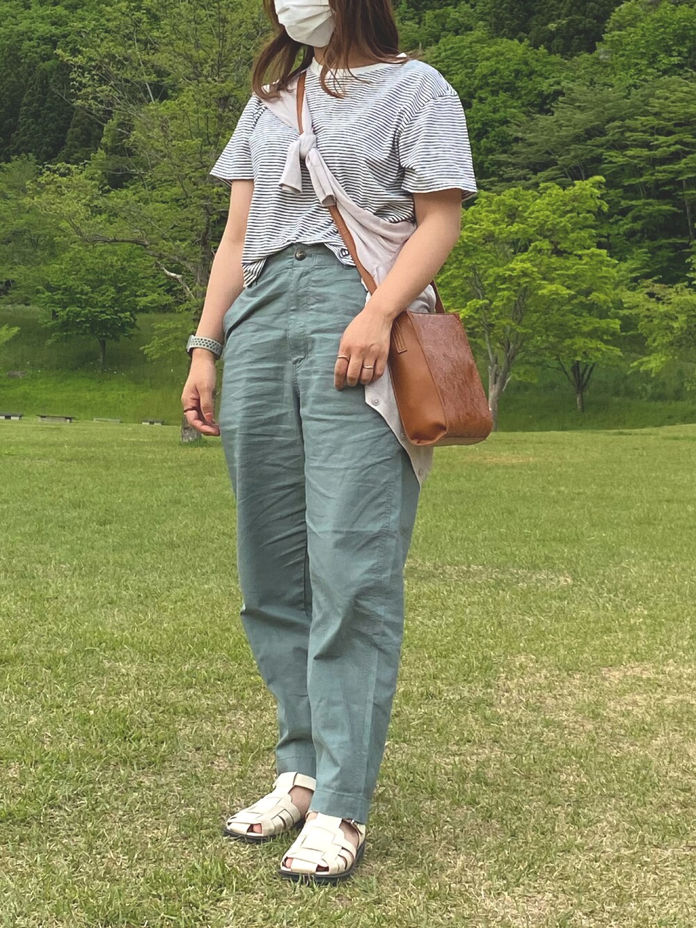 「シンプル、夏コーデ、ラフ、低身長、今日のコーデ、ootd、グルカサンダル、UNIQLO、プチプラ、ワンピース、ユニクロ」｜「UNIQLOのアイテム（Tシャツ/カットソー、その他）」を使った、me.さん（レディース・154cm）の春コーディネートの1枚目の写真