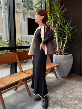 「ベスト」｜「アイテム（ムートンコート）」を使った、おまいさん（レディース・152cm）の秋コーディネート