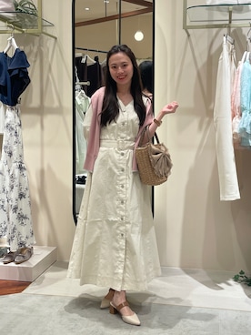 「フレアワンピース」｜おまいさん（レディース・152cm）の春コーディネート