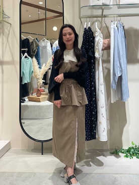 「スリットスカート」｜おまいさん（レディース・152cm）の春コーディネート