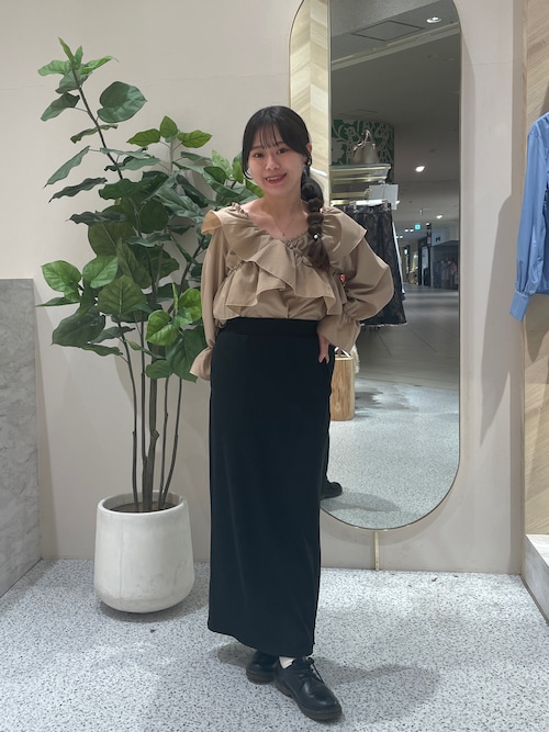 クロスフリルデザインブラウス（シャツ/ブラウス）｜natural couture