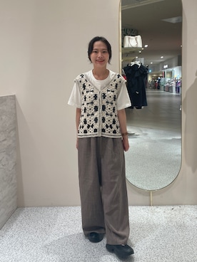 「アイテム（ベスト）」を使った、おまいさん（レディース・152cm・20代）の夏コーディネート