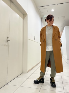 「B2nd」｜「アイテム（ステンカラーコート）」を使った、kimmyさん（レディース・162cm）の秋コーディネート