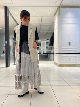「マキシスカート」｜「アイテム（その他アウター）」を使った、kimmyさん（レディース・162cm）の夏コーディネート