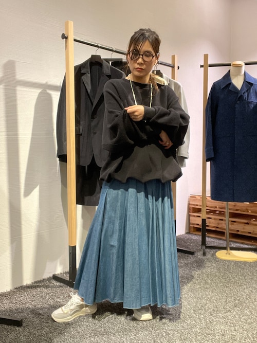 最終お値下げ　Munich デニム サーキュラーマキシスカート セール】Munich（ミューニック）ウォッシュ4ozライトデニム