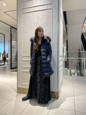 「マキシスカート」｜「アイテム（ダウンジャケット/コート）」を使った、kimmyさん（レディース・162cm）の秋コーディネート