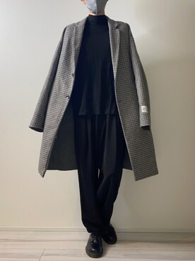 「RAGEBLUE（レイジブルー）のアイテム（チェスターコート）」を使った、Natsuさん（メンズ・175cm）の冬コーディネート