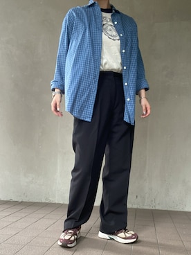 「THE SHINZONE（ザ　シンゾーン）のTHE SHINZONE/シンゾーン　チェック ペックシャツ　CHECKERED PECK SHIRT　24AMSBL10（シャツ/ブラウス）」を使った、温流さん（レディース・160cm）の秋コーディネート