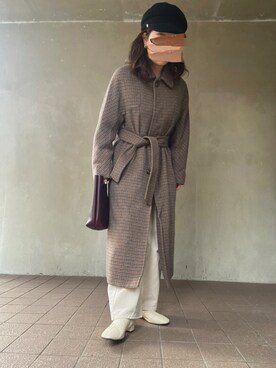 「スクエアトゥ」｜「アイテム（キャスケット）」を使った、温流さん（レディース・160cm）の冬コーディネート