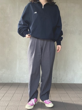 「アイテム（スウェット）」を使った、温流さん（レディース・159cm・20代）の春コーディネート
