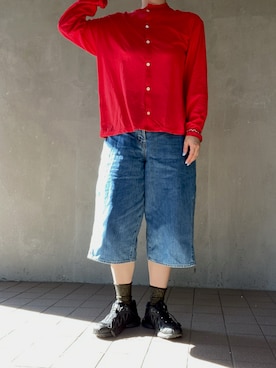 「アイテム（カーディガン/ボレロ）」を使った、温流さん（レディース・160cm）の夏コーディネート