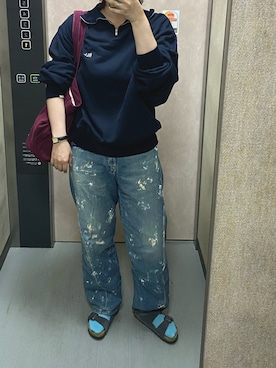 「ハーフジップ」｜温流さん（レディース・160cm）の秋コーディネート