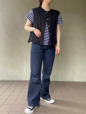 「HAVERSACK（ハバーザック）のアイテム」を使った、温流さん（レディース・159cm）の夏コーディネート