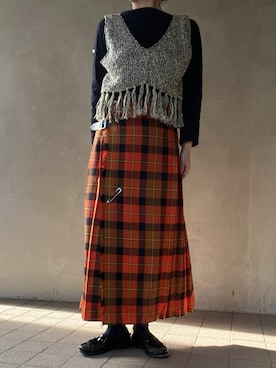 「ORCIVAL（オーシバル）のアイテム（Tシャツ/カットソー）」を使った、温流さん（レディース・160cm）の秋コーディネート