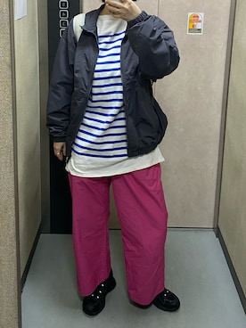 「ORCIVAL（オーシバル）のORCIVAL　ラッセルフレンチTシャツ（Tシャツ/カットソー、ブルー系）」を使った、温流さん（レディース・160cm）の春コーディネート