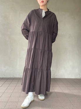 「ジャーマントレーナー」｜「アイテム（ワンピース/ドレス）」を使った、温流さん（レディース・159cm）の秋コーディネート
