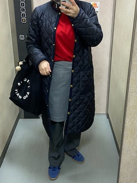 「アイテム（ノーカラージャケット）」を使った、温流さん（レディース・160cm・20代）の冬コーディネート